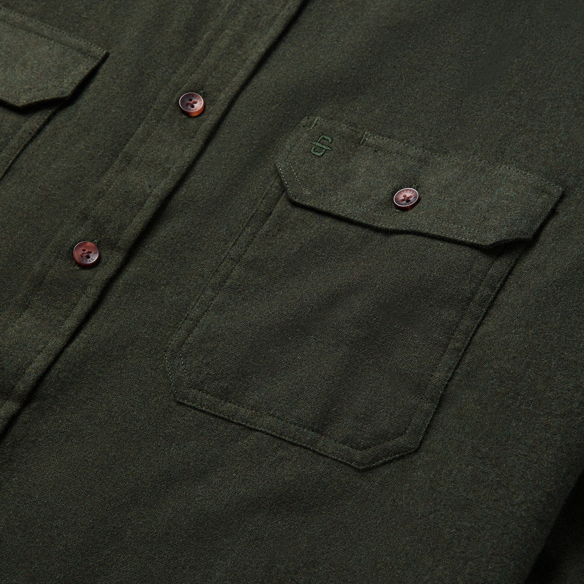 Brushed Heathered Flannel Shirt Green - Stetson