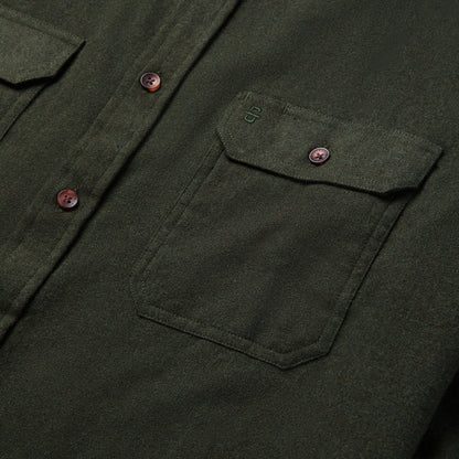 Brushed Heathered Flannel Shirt Green - Stetson