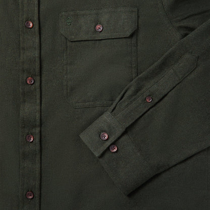 Brushed Heathered Flannel Shirt Green - Stetson