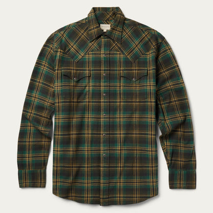 Brushed Flannel Western Shirt Green - Stetson