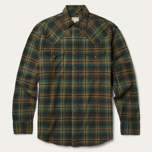 Brushed Flannel Western Shirt Green - Stetson