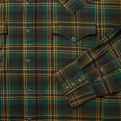 Brushed Flannel Western Shirt Green - Stetson