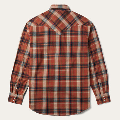 Brushed Twill Plaid Shirt Orange - Stetson