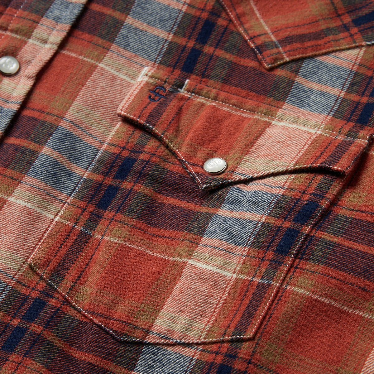 Brushed Twill Plaid Shirt Orange - Stetson