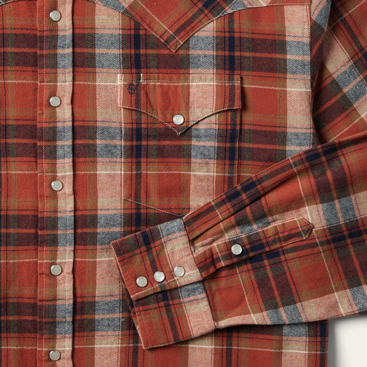 Brushed Twill Plaid Shirt Orange - Stetson