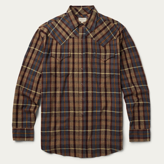 Brushed Flannel Western Shirt Brown - Stetson
