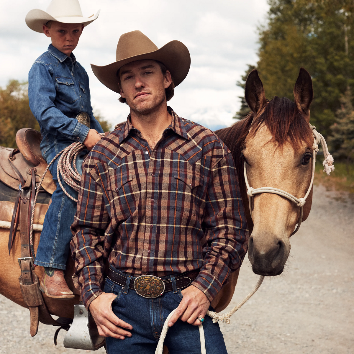 Brushed Flannel Western Shirt Brown - Stetson