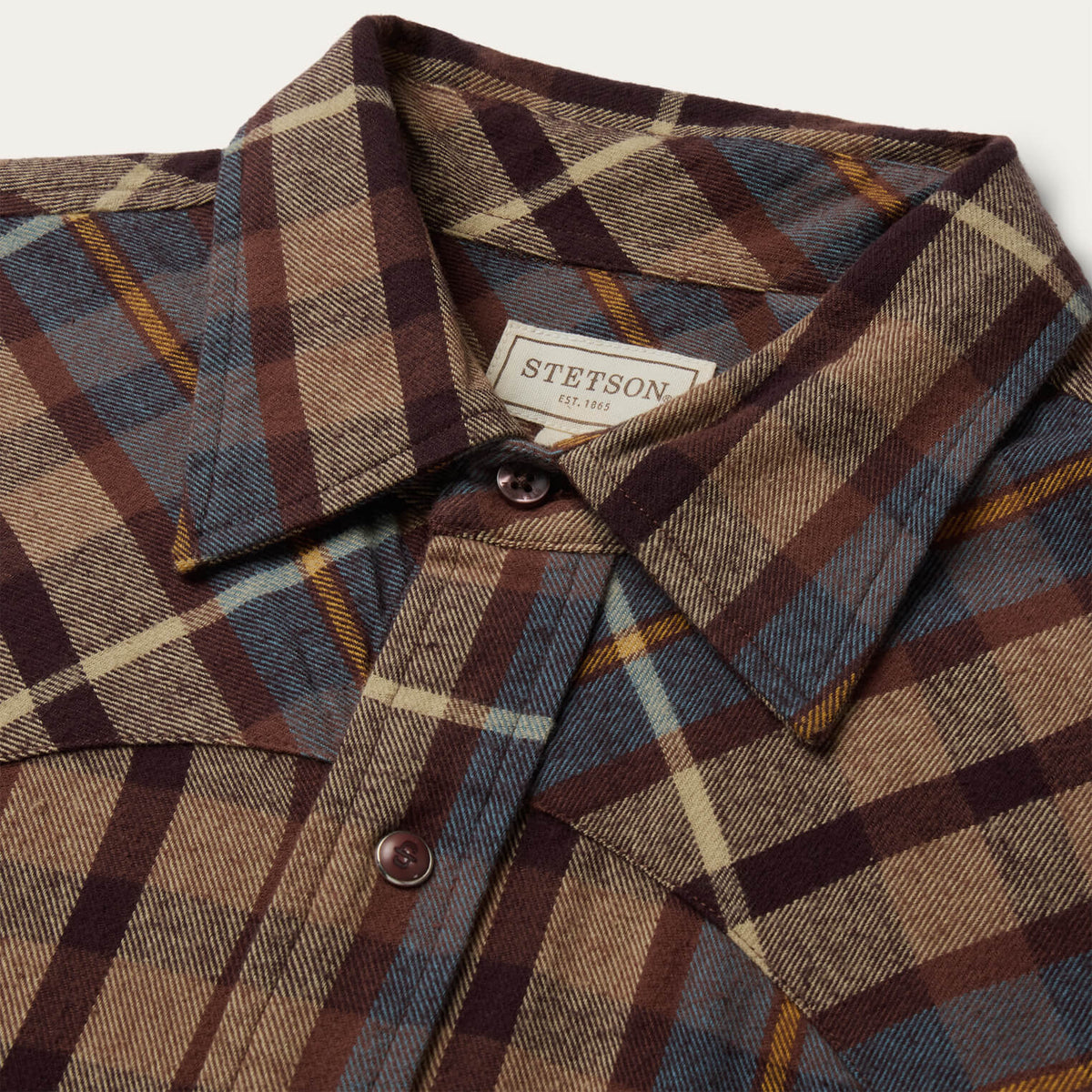 Brushed Flannel Western Shirt Brown - Stetson