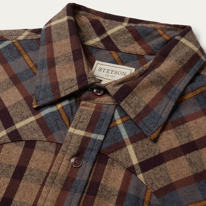 Brushed Flannel Western Shirt Brown - Stetson