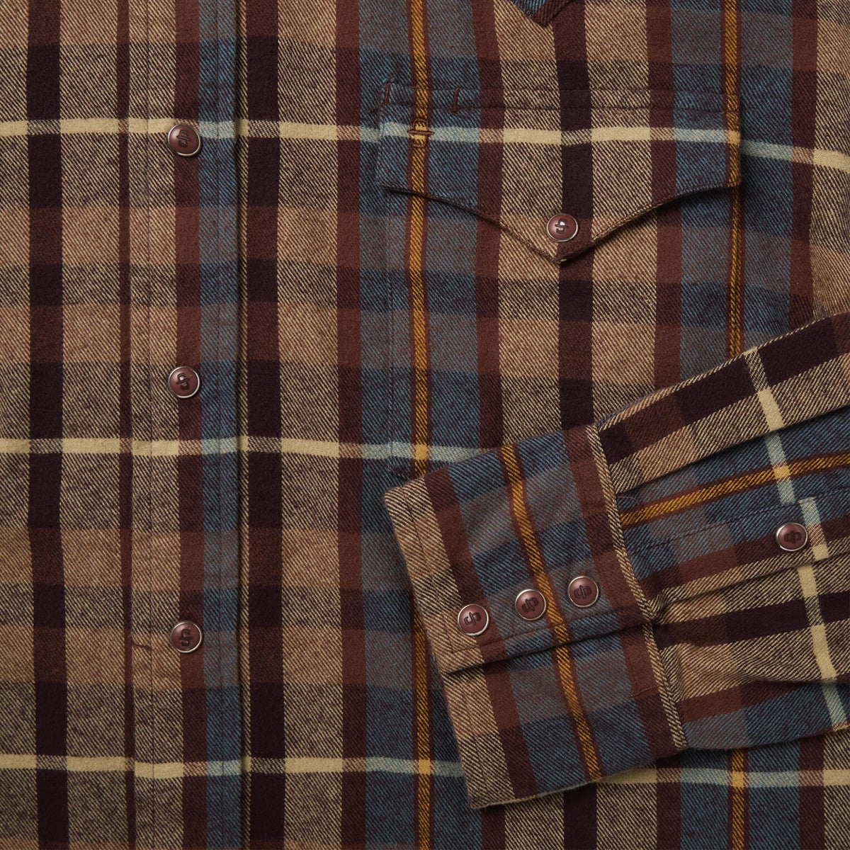 Brushed Flannel Western Shirt Brown - Stetson