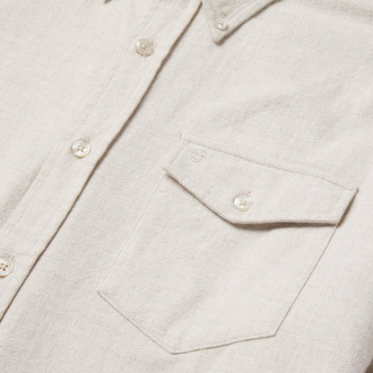 Heathered Flannel Button-Down Shirt White - Stetson
