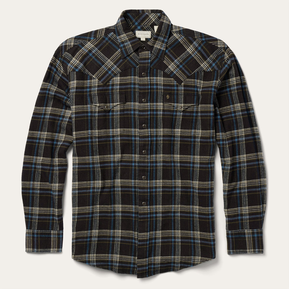 Brown Plaid Flannel Western Shirt Brown - Stetson