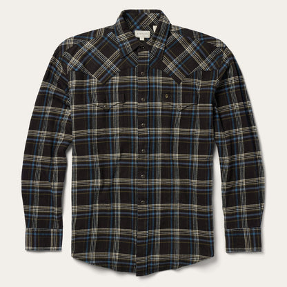 Brown Plaid Flannel Western Shirt Brown - Stetson