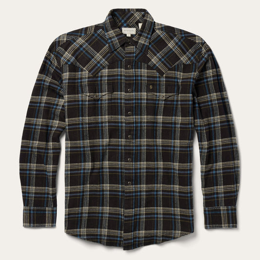 Brown Plaid Flannel Western Shirt Brown - Stetson