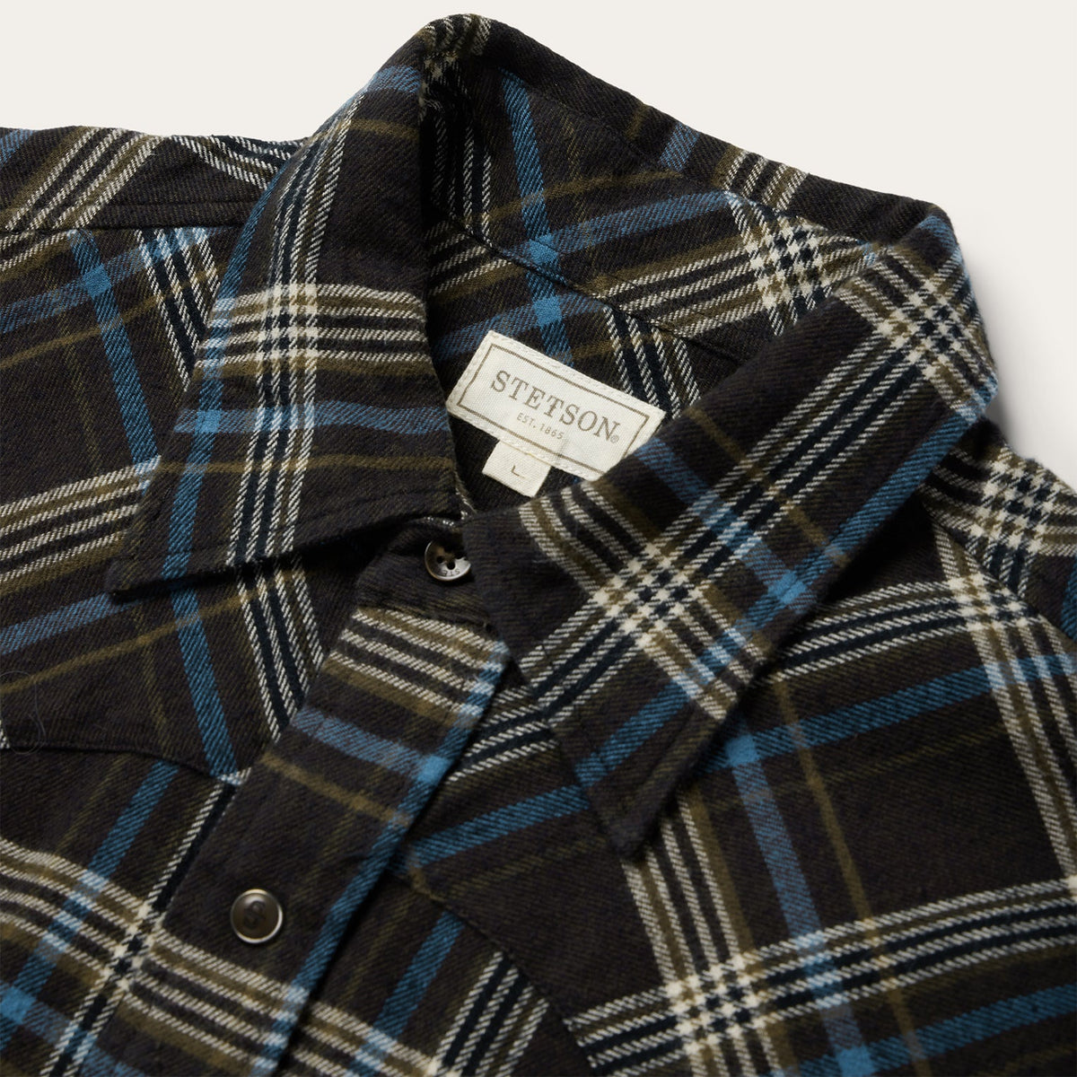 Brown Plaid Flannel Western Shirt Brown - Stetson