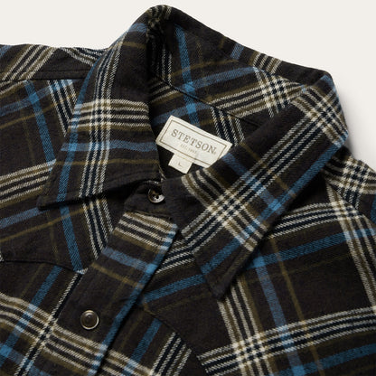 Brown Plaid Flannel Western Shirt Brown - Stetson
