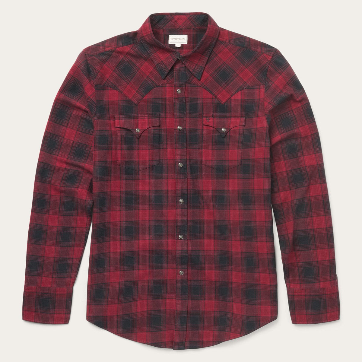 Brushed Twill Plaid Shirt Black - Stetson