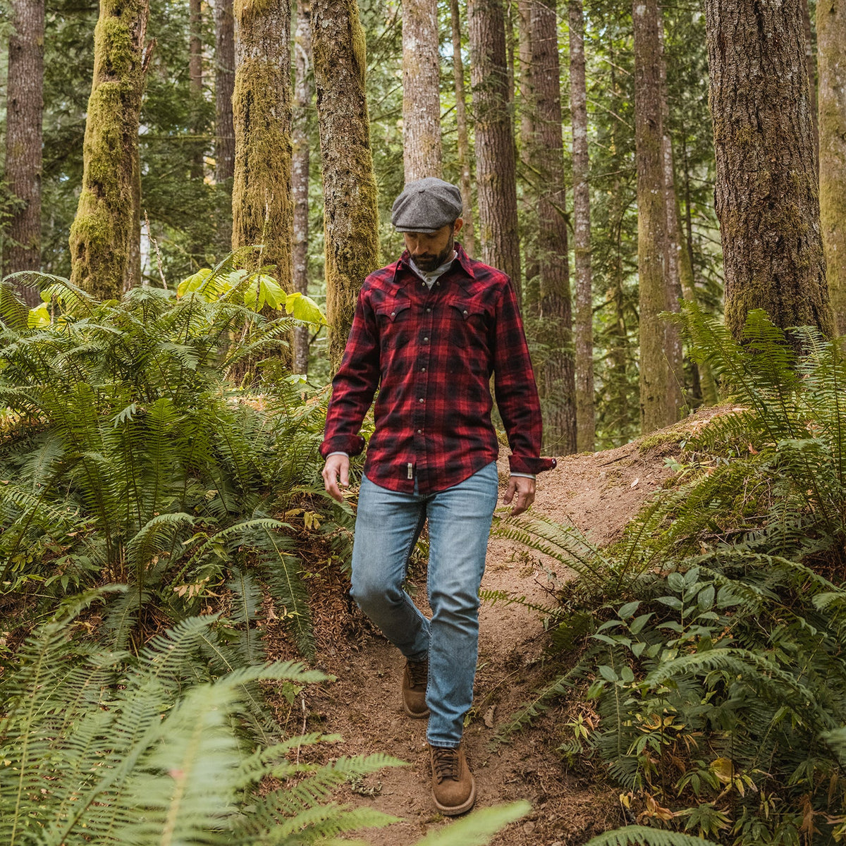 Brushed Twill Plaid Shirt Black - Stetson