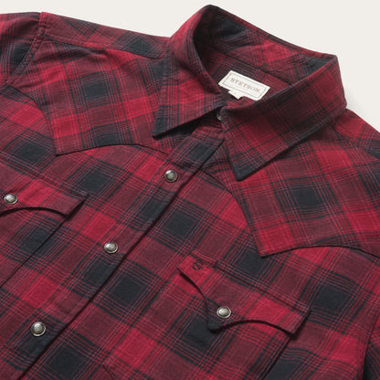 Brushed Twill Plaid Shirt Black - Stetson