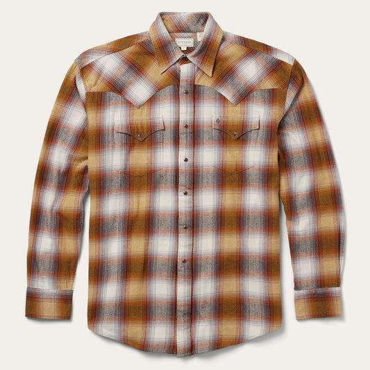 Rust Plaid Flannel Western Shirt Brown - Stetson