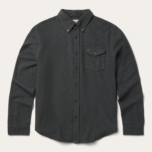 Heathered Flannel Button-Down Shirt Grey - Stetson
