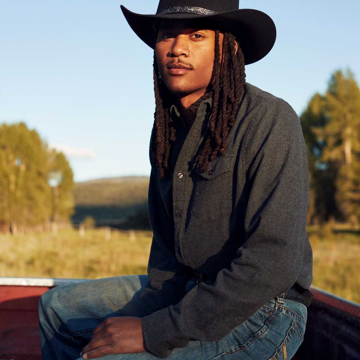 Heathered Flannel Button-Down Shirt Grey - Stetson