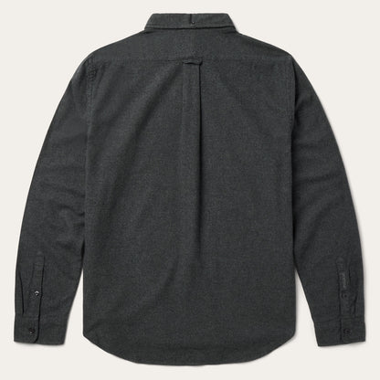 Heathered Flannel Button-Down Shirt Grey - Stetson