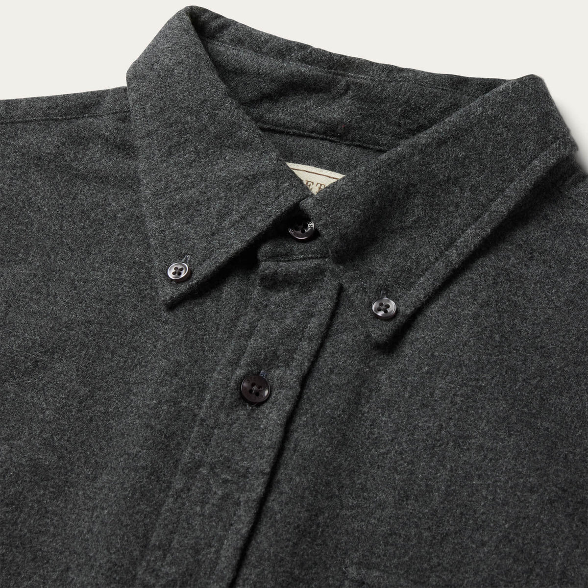 Heathered Flannel Button-Down Shirt Grey - Stetson