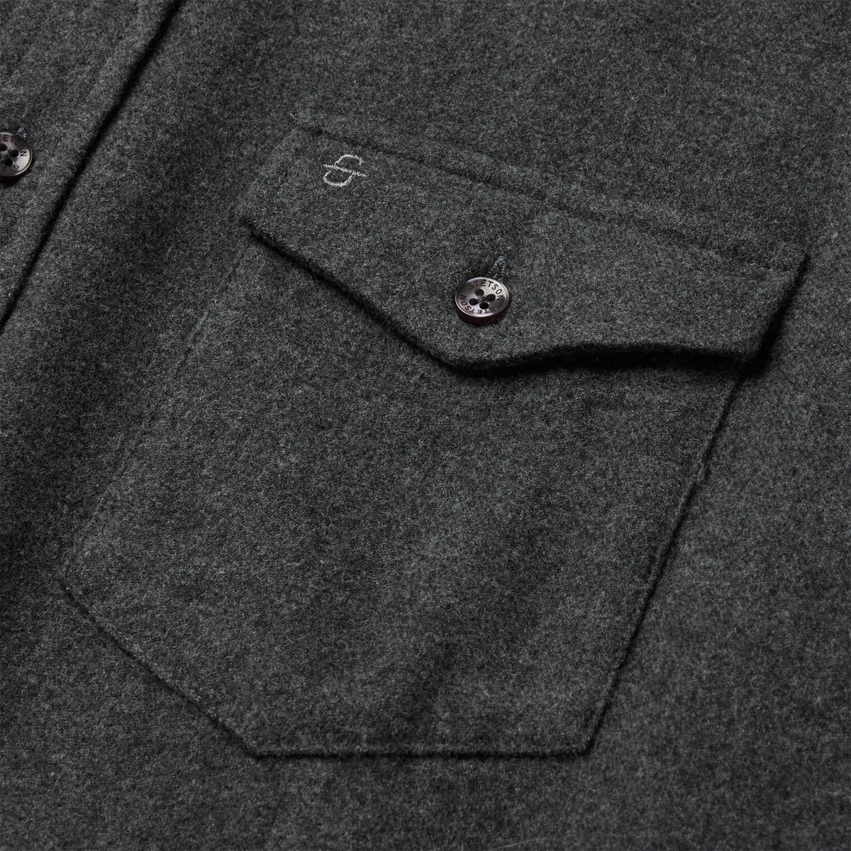 Heathered Flannel Button-Down Shirt Grey - Stetson