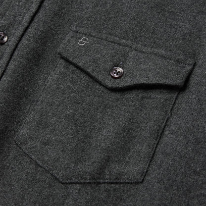 Heathered Flannel Button-Down Shirt Grey - Stetson