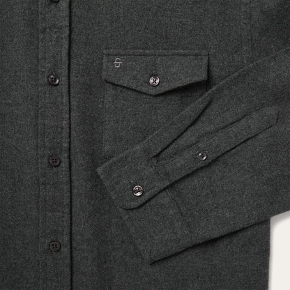 Heathered Flannel Button-Down Shirt Grey - Stetson
