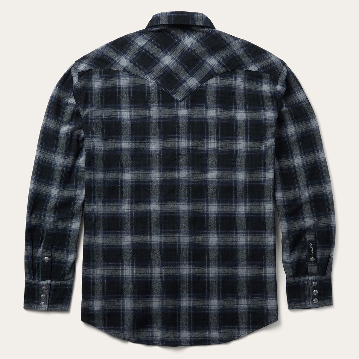 Brushed Twill Plaid Western Shirt Black - Stetson