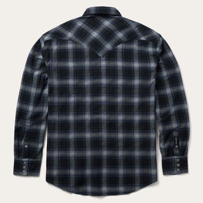 Brushed Twill Plaid Western Shirt Black - Stetson
