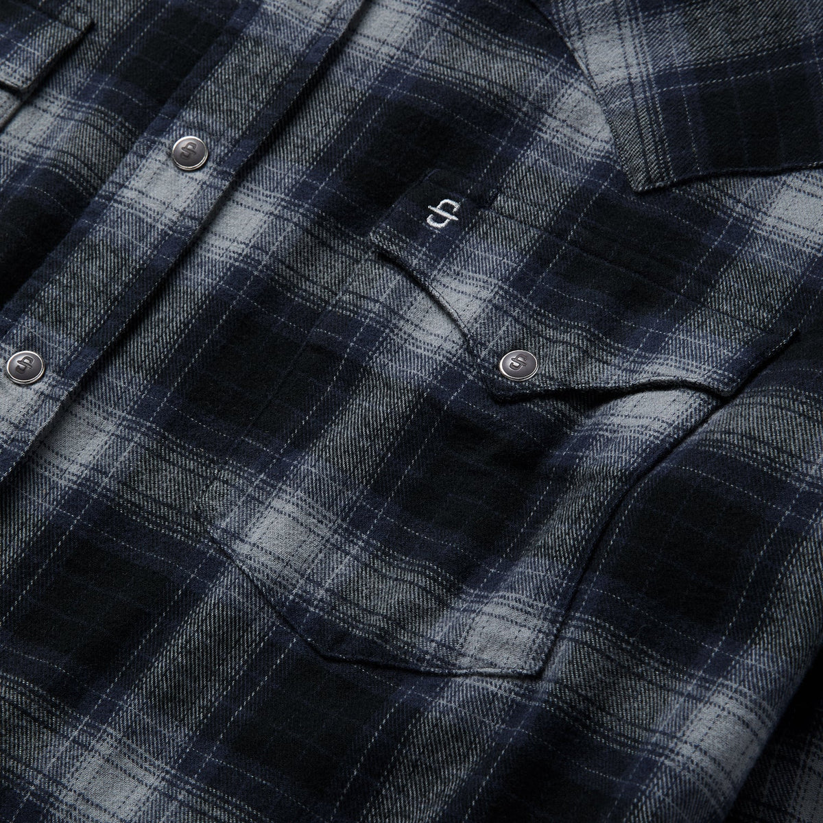 Brushed Twill Plaid Western Shirt Black - Stetson