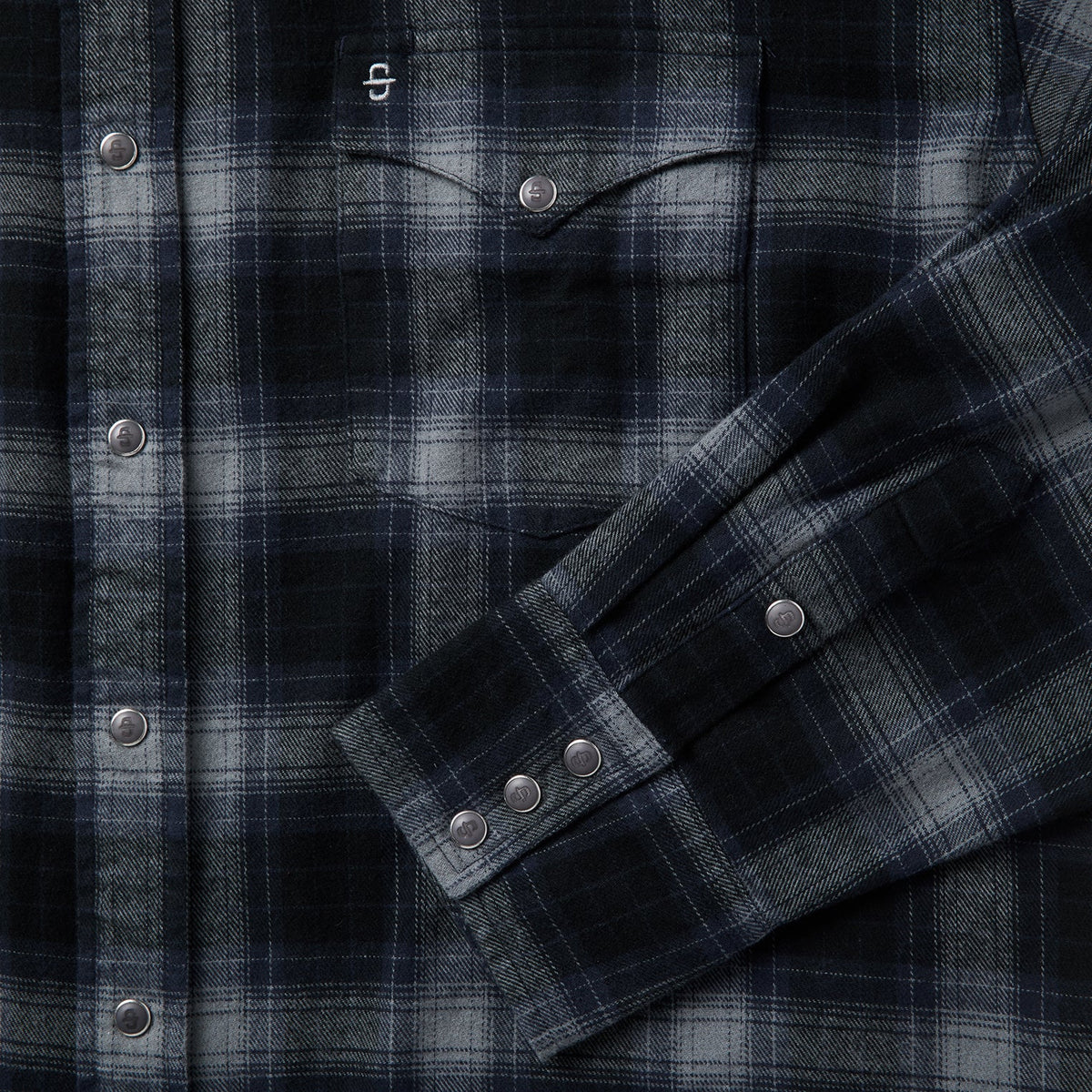 Brushed Twill Plaid Western Shirt Black - Stetson