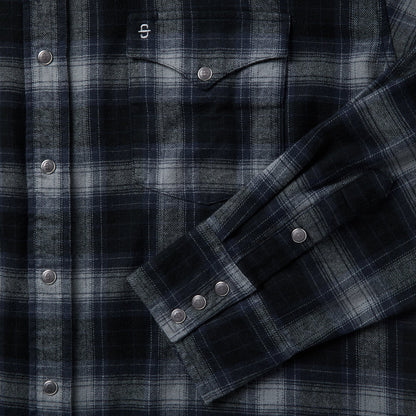 Brushed Twill Plaid Western Shirt Black - Stetson