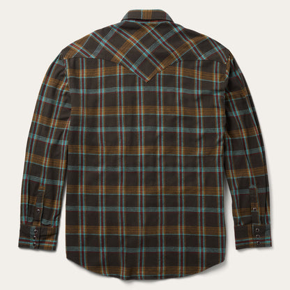 Brushed Twill Plaid Western Shirt Brown - Stetson