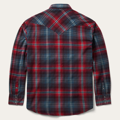 Brushed Twill Plaid Western Shirt Red - Stetson