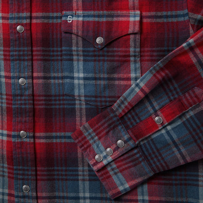 Brushed Twill Plaid Western Shirt Red - Stetson