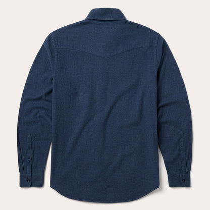 Heathered Flannel Button-Down Shirt Blue - Stetson