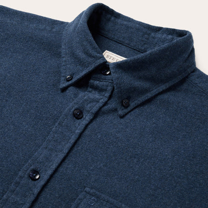 Heathered Flannel Button-Down Shirt Blue - Stetson