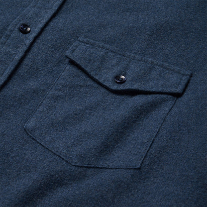 Heathered Flannel Button-Down Shirt Blue - Stetson