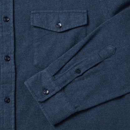 Heathered Flannel Button-Down Shirt Blue - Stetson