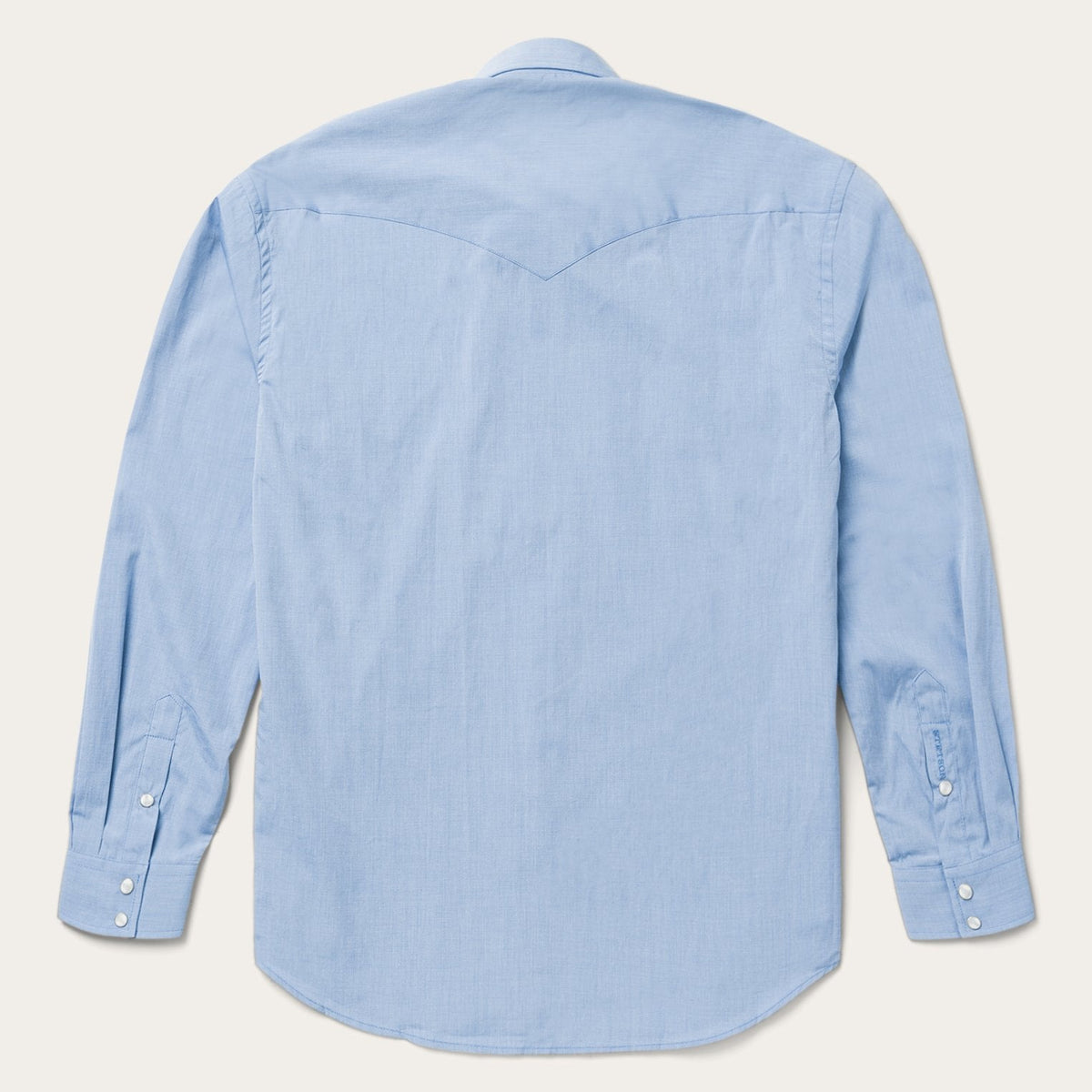 Blue End On End Solid Shirt Blue - Stetson