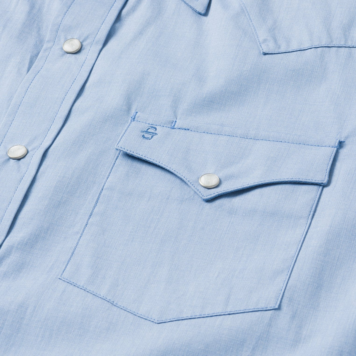 Blue End On End Solid Shirt Blue - Stetson