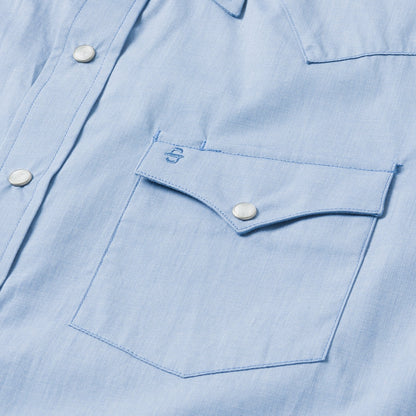 Blue End On End Solid Shirt Blue - Stetson