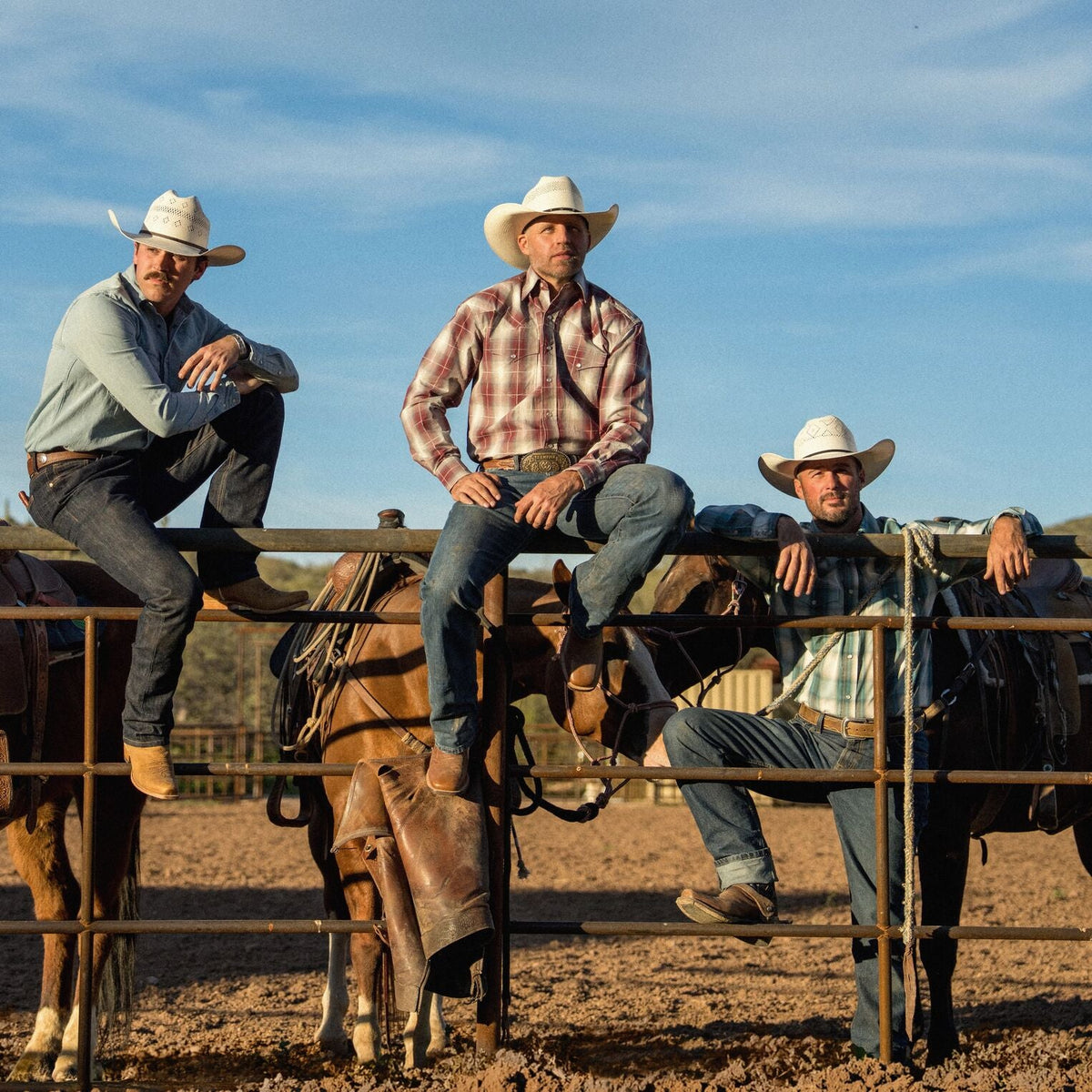 Ombre Plaid Western Shirt Wine - Stetson
