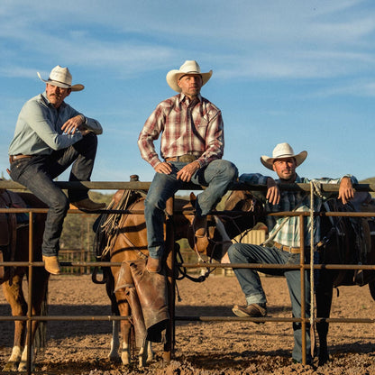 Ombre Plaid Western Shirt Wine - Stetson