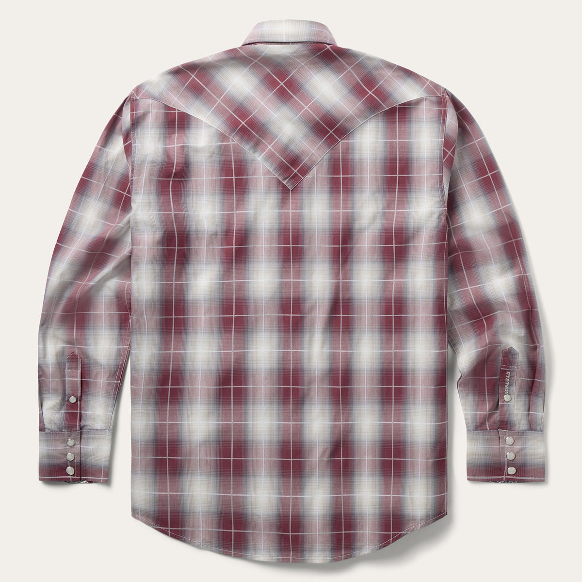 Ombre Plaid Western Shirt Wine - Stetson