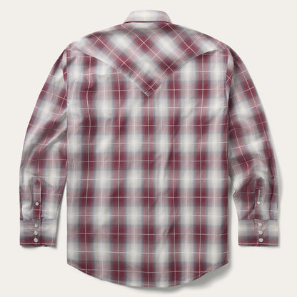 Ombre Plaid Western Shirt Wine - Stetson
